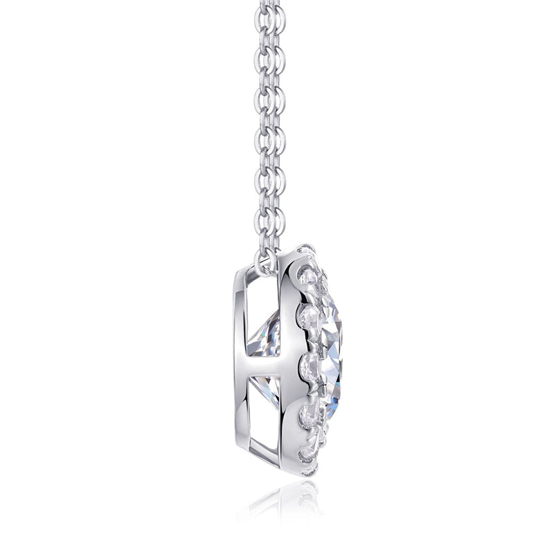 Refined Cross Chain Necklace Featuring Moissanite Accents