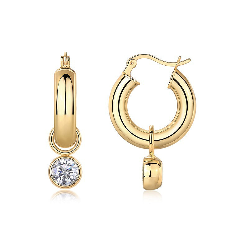 Refined Geometric Moissanite Stud Earrings