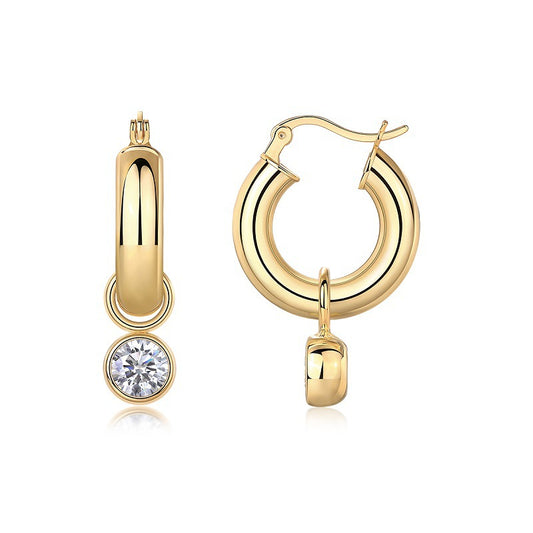 Refined Geometric Moissanite Stud Earrings