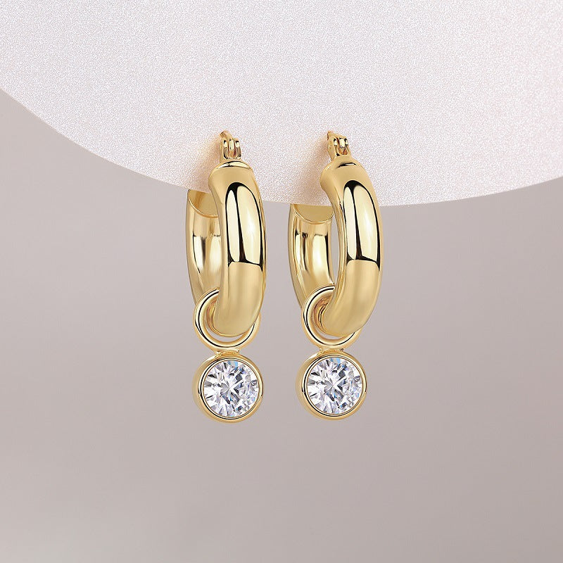 Refined Geometric Moissanite Stud Earrings