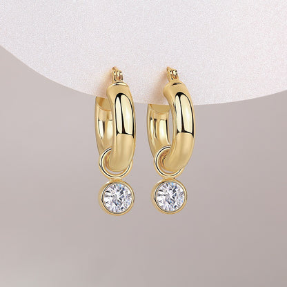 Refined Geometric Moissanite Stud Earrings