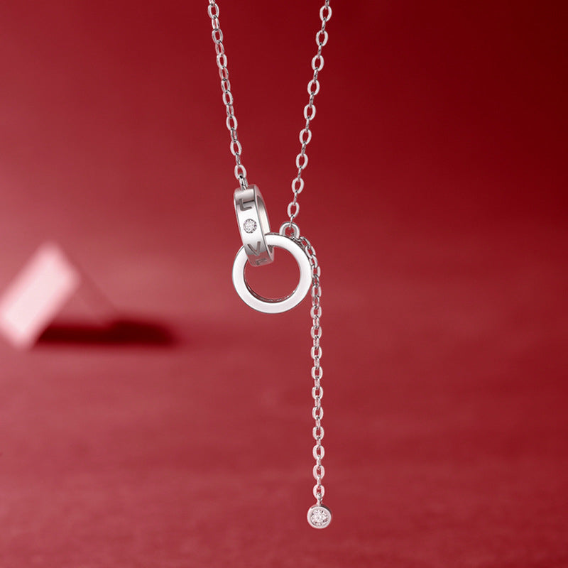 Refined Interlocking Circle Necklace for Women