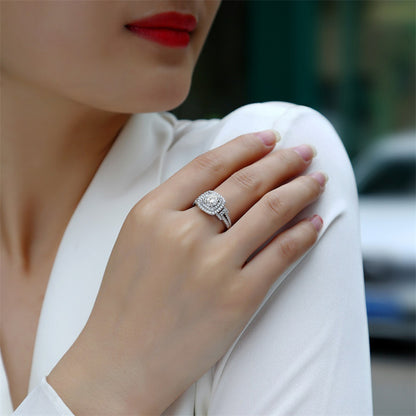 Refined Moissanite Accented Geometric Silver Band