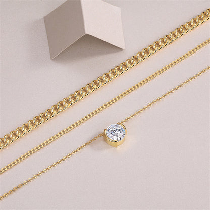 Refined Women's Moissanite Necklace for Office and Casual Wear