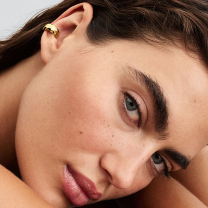 14k Gold Rippled Ear Cuff