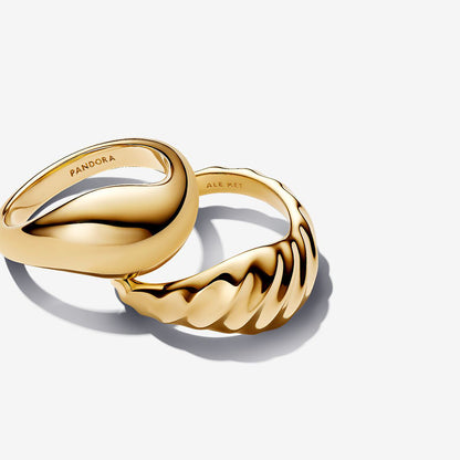 Rippled Stacking Rings 14k Gold