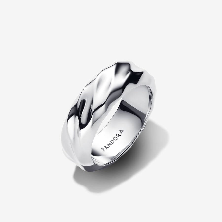 Sterling Silver Rippled Band Ring