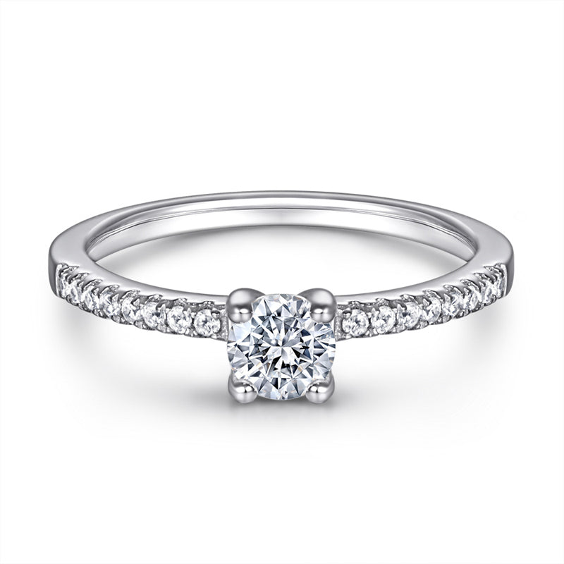 S925 Sterling Silver 0.5ct Solitaire Ring - Korean Style Minimalist Zirconia Jewelry