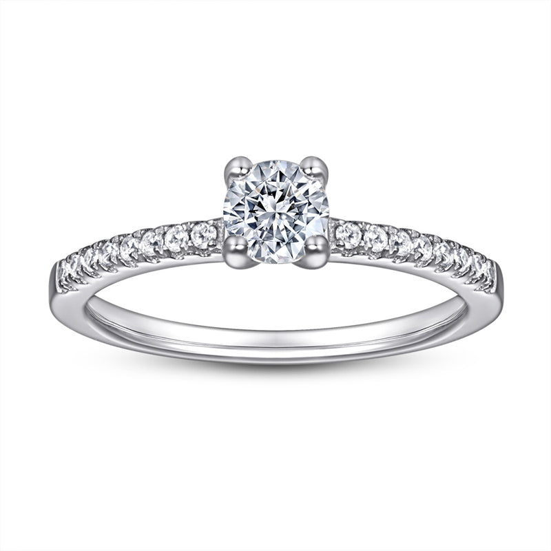 S925 Sterling Silver 0.5ct Solitaire Ring - Korean Style Minimalist Zirconia Jewelry