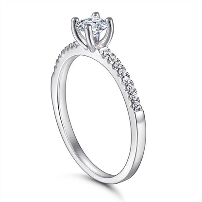 S925 Sterling Silver 0.5ct Solitaire Ring - Korean Style Minimalist Zirconia Jewelry