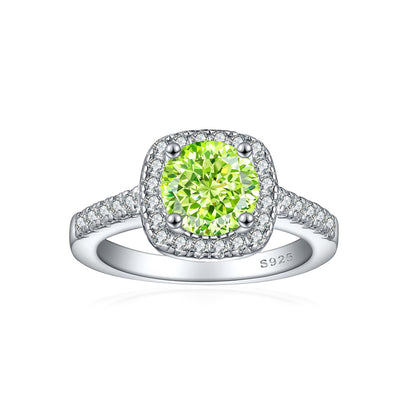 S925 Sterling Silver 1.2ct Rose-Cut Flame Ring - 7×7mm Floral Inspired Colored Gemstone Bridal Jewelry