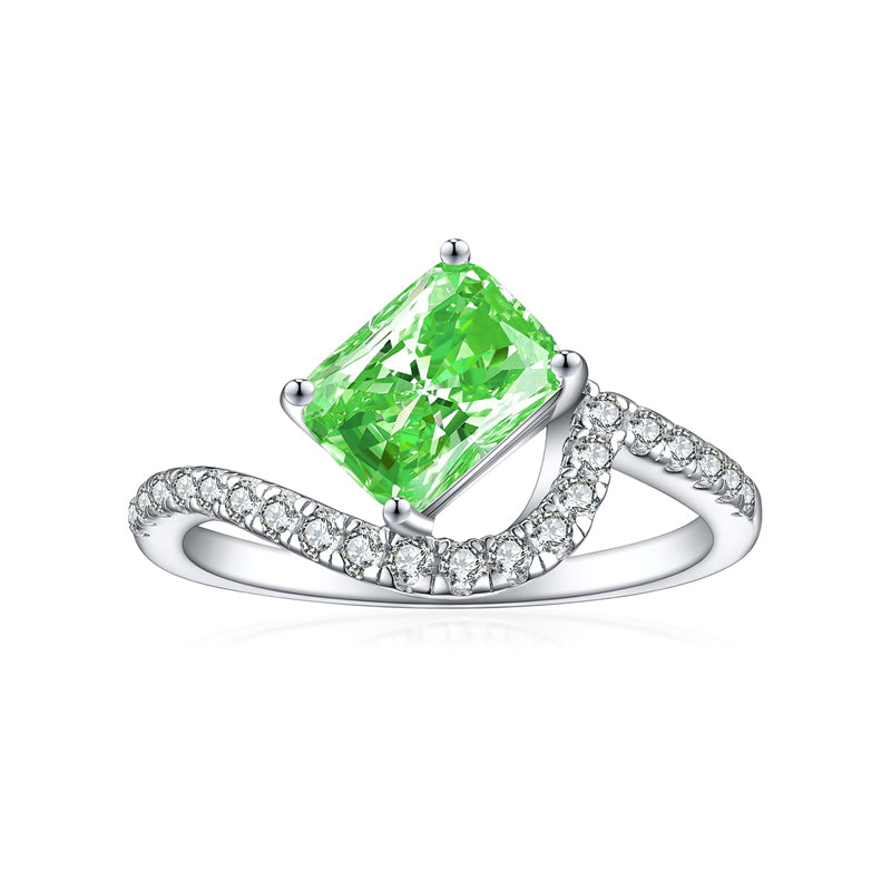 S925 Sterling Silver 1.5ct Flame-Cut Square Zirconia Ring - Luxury Geometric Statement Jewelry for Women
