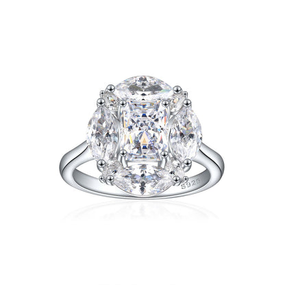 S925 Sterling Silver 1.5ct Square-Cut Wedding Ring - Icy Princess Cut Colored Gemstone Jewelry