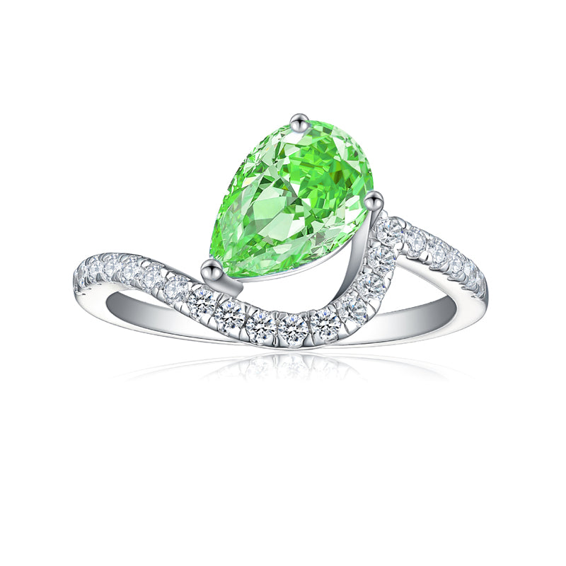 S925 Sterling Silver 1.5ct Teardrop Flame-Cut Ring - Elegant 6×9mm Princess Cut Zirconia Jewelry