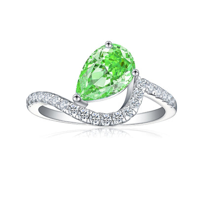 S925 Sterling Silver 1.5ct Teardrop Flame-Cut Ring - Elegant 6×9mm Princess Cut Zirconia Jewelry