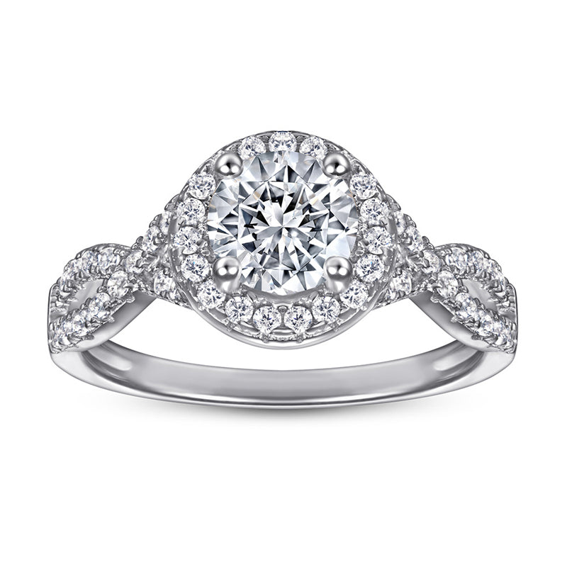 S925 Sterling Silver 1ct Hearts & Arrows Zirconia Engagement Ring - Classic Solitaire for Women