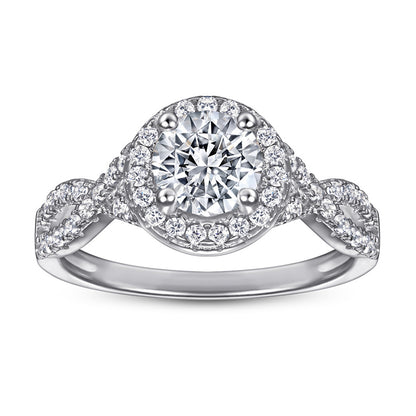 S925 Sterling Silver 1ct Hearts & Arrows Zirconia Engagement Ring - Classic Solitaire for Women