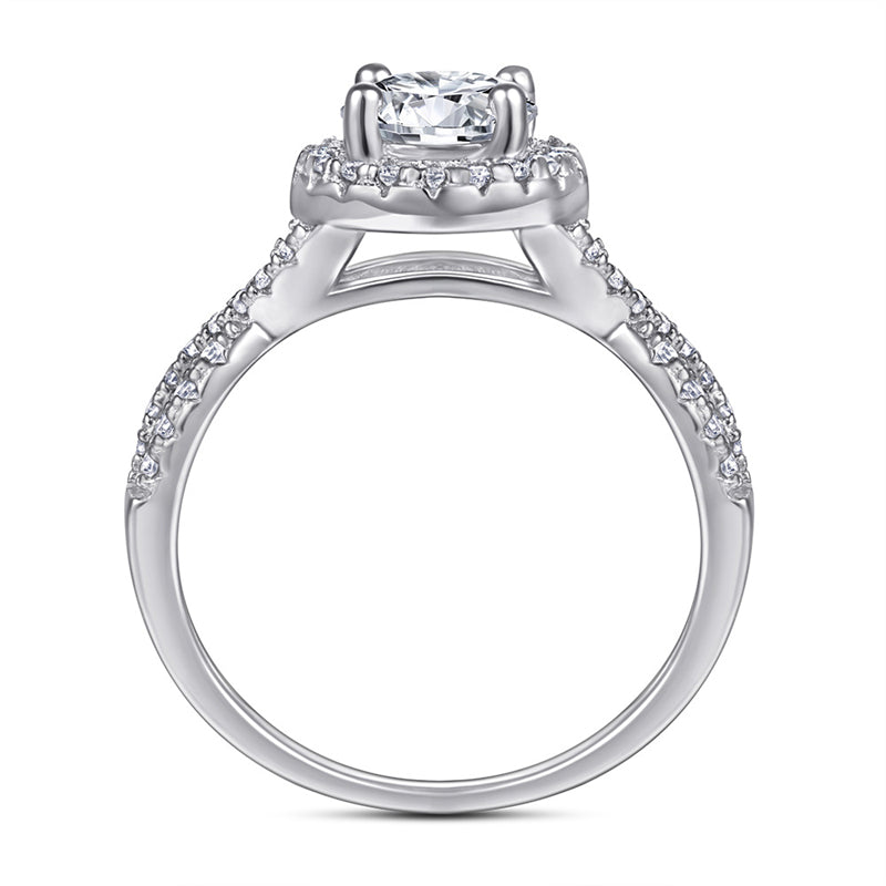 S925 Sterling Silver 1ct Hearts & Arrows Zirconia Engagement Ring - Classic Solitaire for Women