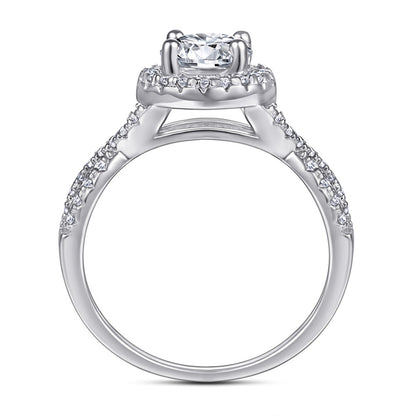 S925 Sterling Silver 1ct Hearts & Arrows Zirconia Engagement Ring - Classic Solitaire for Women