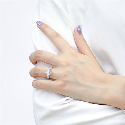 S925 Sterling Silver 1ct Hearts & Arrows Zirconia Engagement Ring - Classic Solitaire for Women