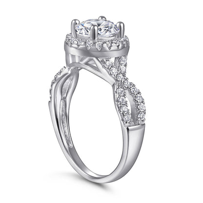 S925 Sterling Silver 1ct Hearts & Arrows Zirconia Engagement Ring - Classic Solitaire for Women