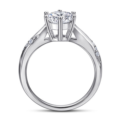 S925 Sterling Silver 1ct Solitaire Engagement Ring - Classic Six-Prong Zirconia Jewelry