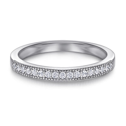 S925 Sterling Silver 2-in-1 Zirconia Ring Set – Stackable Geometric Jewelry