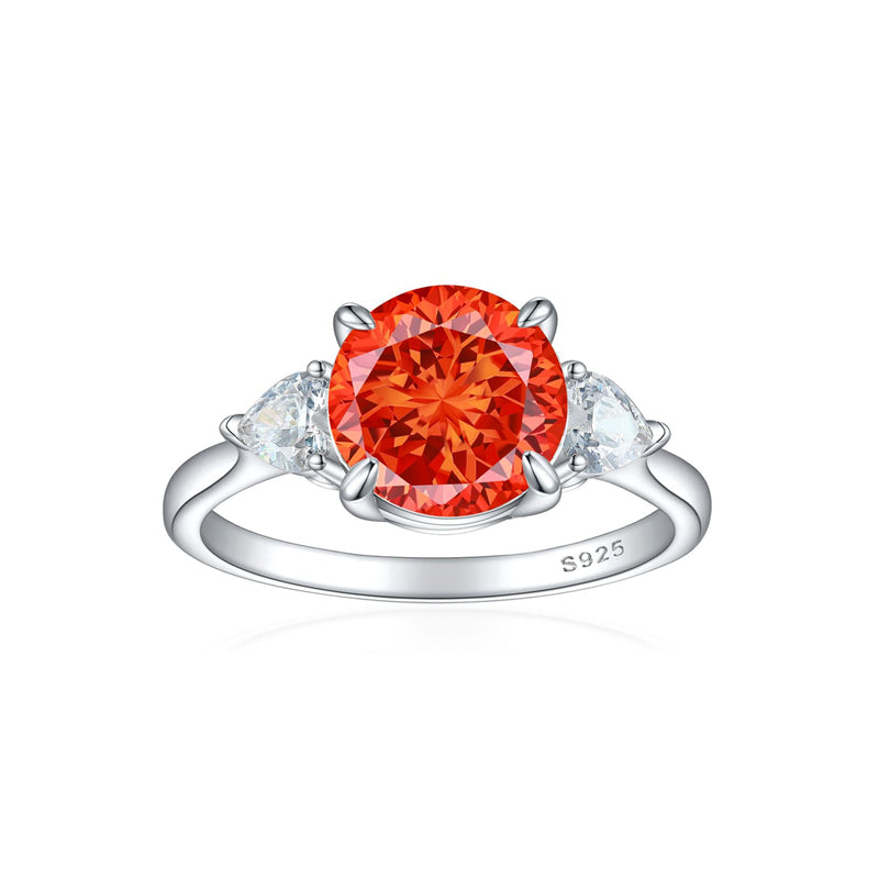 S925 Sterling Silver 2ct Flame-Cut Heart Ring - Icy Fire Princess Cut Zirconia Statement Ring