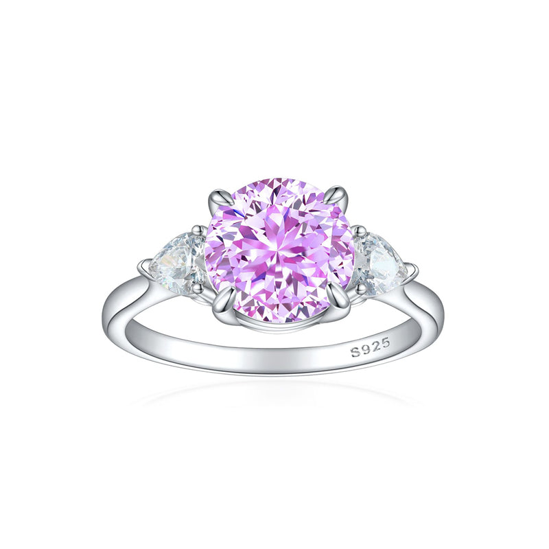 S925 Sterling Silver 2ct Flame-Cut Heart Ring - Icy Fire Princess Cut Zirconia Statement Ring