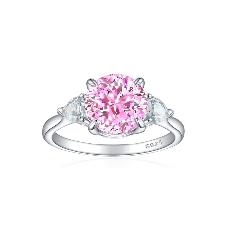S925 Sterling Silver 2ct Flame-Cut Heart Ring - Icy Fire Princess Cut Zirconia Statement Ring