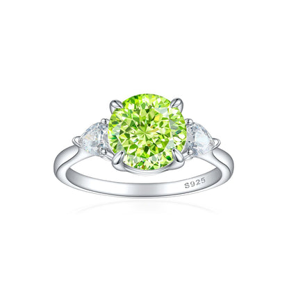 S925 Sterling Silver 2ct Flame-Cut Heart Ring - Icy Fire Princess Cut Zirconia Statement Ring