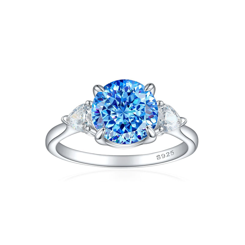 S925 Sterling Silver 2ct Flame-Cut Heart Ring - Icy Fire Princess Cut Zirconia Statement Ring