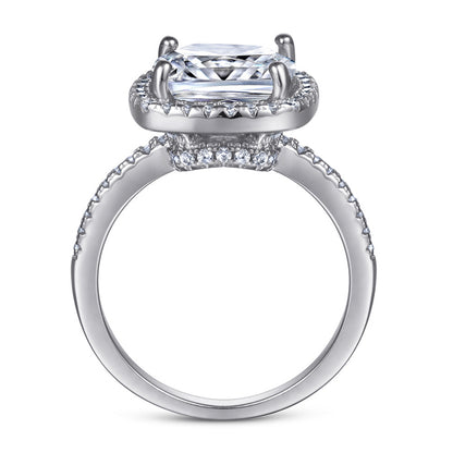 S925 Sterling Silver 3.5ct Statement Ring - Luxe Crown-Inspired Zirconia Jewelry