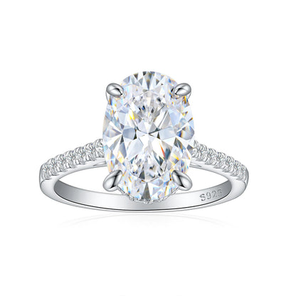 S925 Sterling Silver 8ct High-Carbon Diamond Ring - Luxury Princess Cut Colored Gemstone Jewelry
