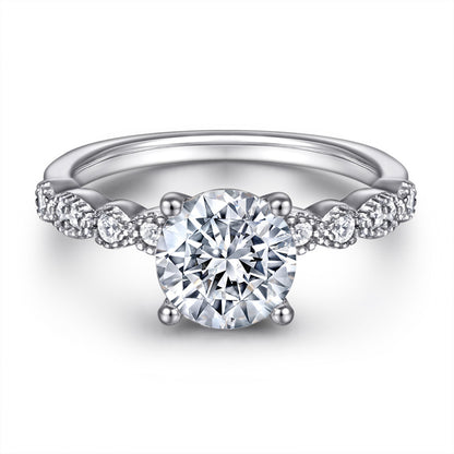 S925 Sterling Silver AAA Zirconia Ring - Elegant Rose Gold Plated Stackable Jewelry