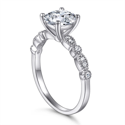 S925 Sterling Silver AAA Zirconia Ring - Elegant Rose Gold Plated Stackable Jewelry