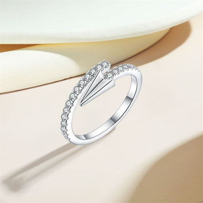 S925 Sterling Silver Adjustable Open Ring - Unique Asymmetric Geometric Jewelry for Women