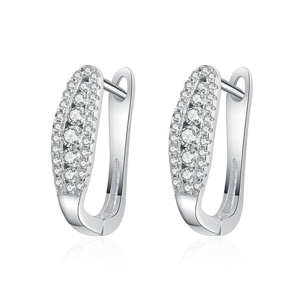 S925 Sterling Silver Bezel Set Moissanite Huggie Hoop Earrings - 0.44CT Modern Minimalist Design