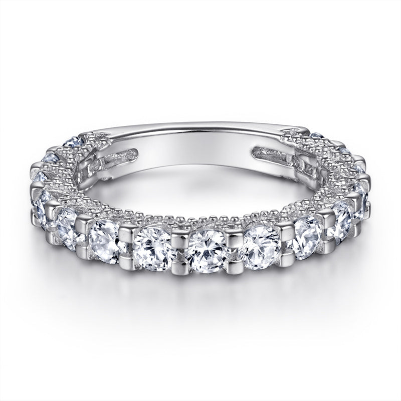 S925 Sterling Silver Bridal Ring Set - Elegant Stackable Wedding Jewelry