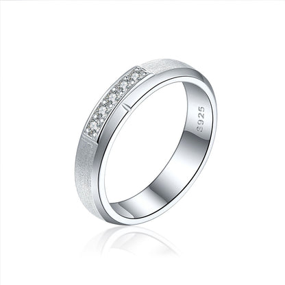925 Sterling Silver Women's Stackable Ring Set - White Gold Plated, Circle & Double Band with Pavé Diamonds, Sizes 8-12, Trendy Minimalist Style