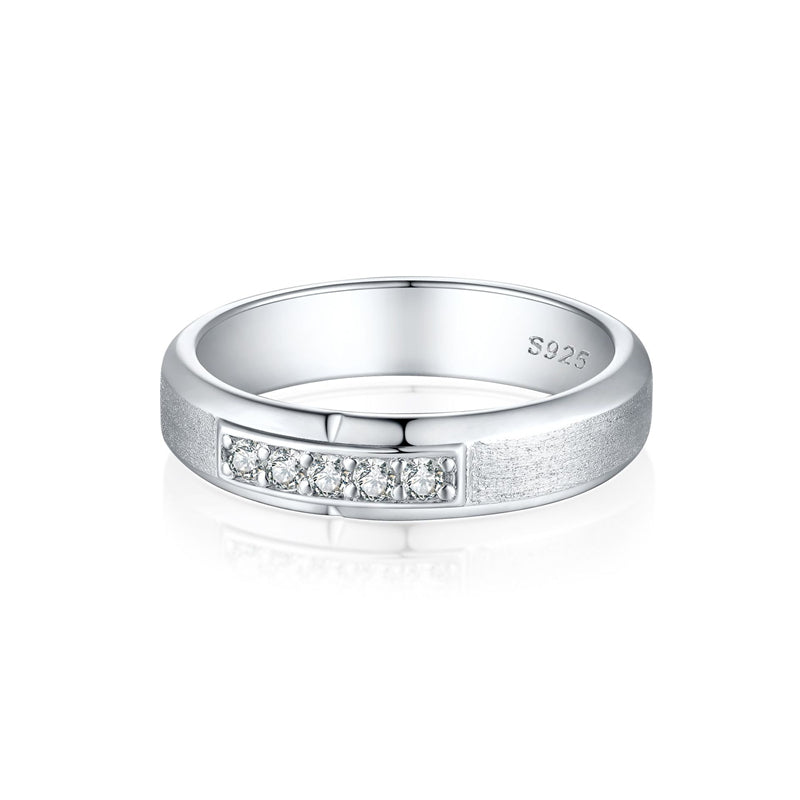 925 Sterling Silver Women's Stackable Ring Set - White Gold Plated, Circle & Double Band with Pavé Diamonds, Sizes 8-12, Trendy Minimalist Style