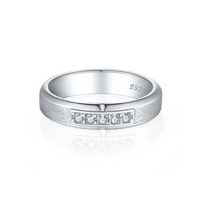 925 Sterling Silver Women's Stackable Ring Set - White Gold Plated, Circle & Double Band with Pavé Diamonds, Sizes 8-12, Trendy Minimalist Style