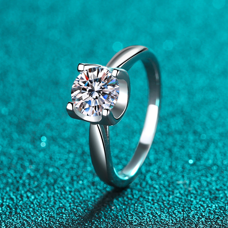 S925 Sterling Silver Bullhead Moissanite Ring | Korean Style Adjustable Security Lock Design