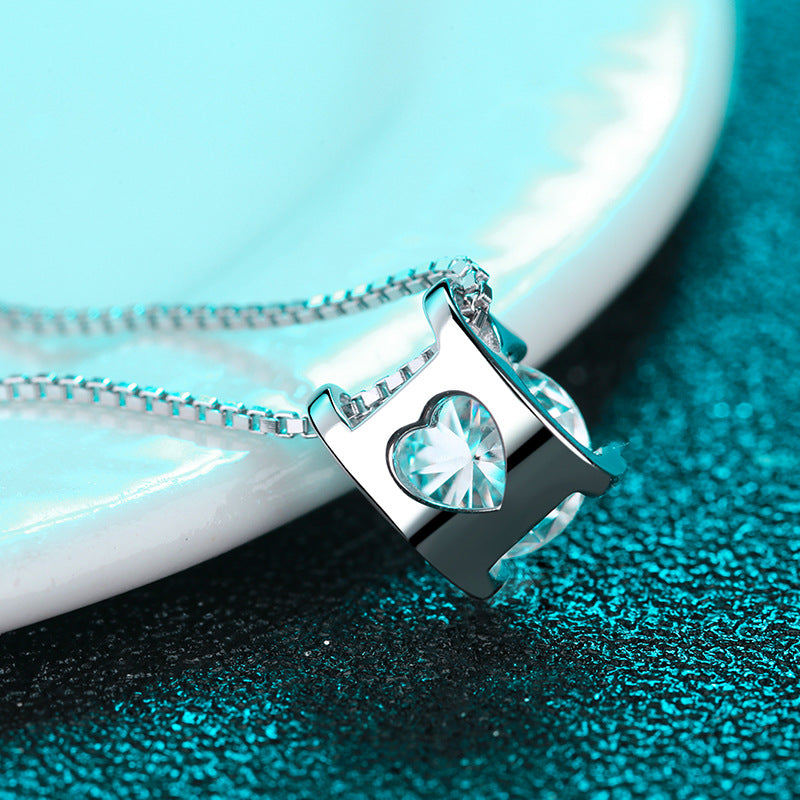 S925 Sterling Silver Bullhead Pendant Necklace - 1CT Moissanite Minimalist Chain for Women