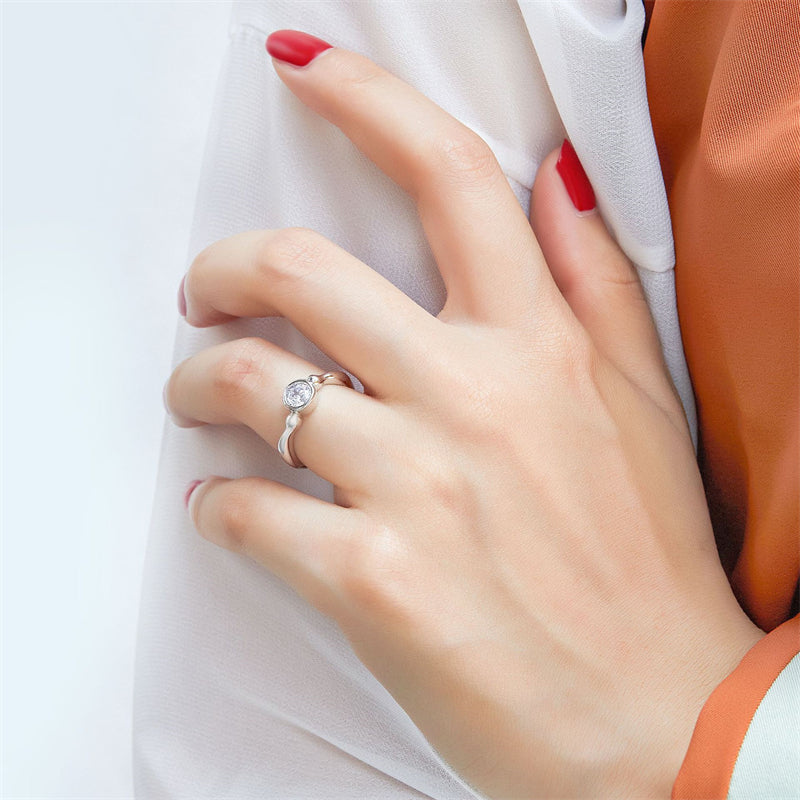S925 Sterling Silver CZ Ring – Modern Geometric Jewelry for Women