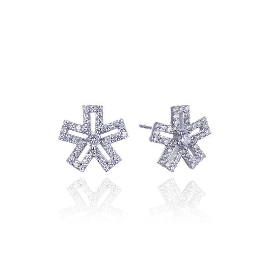 S925 Sterling Silver CZ Stud Earrings - Korean Minimalist Diamond Earrings with Plastic Backs