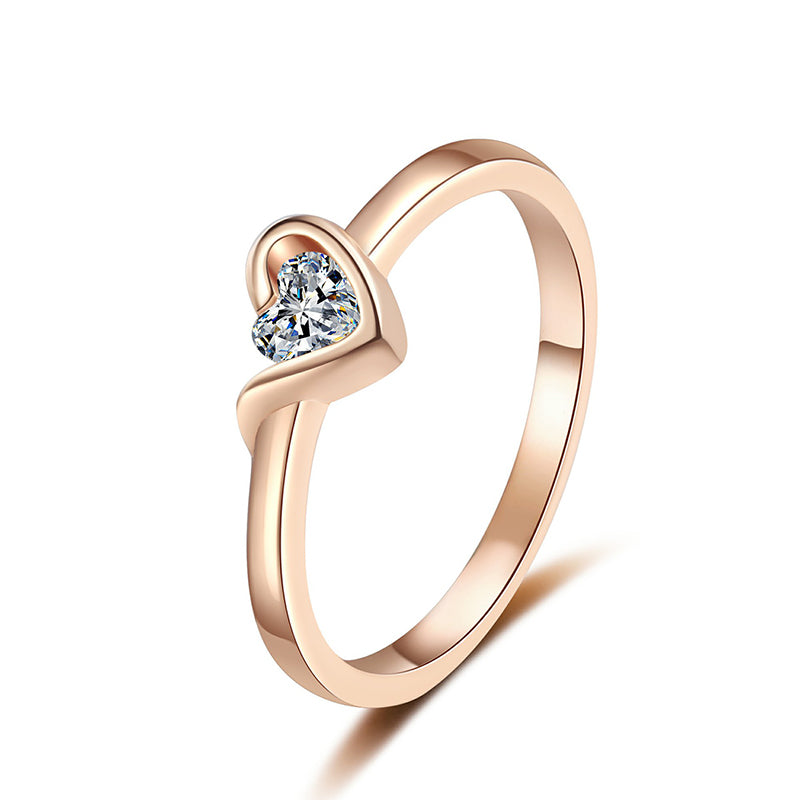 S925 Sterling Silver Champagne Gold Plated Heart-Shaped 0.30ct Moissanite Floral Ring