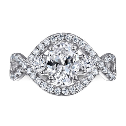 S925 Sterling Silver Channel Set Ring – Elegant Line of Oval-Cut Zirconia Stones