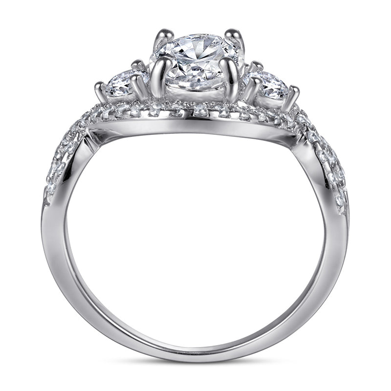 S925 Sterling Silver Channel Set Ring – Elegant Line of Oval-Cut Zirconia Stones