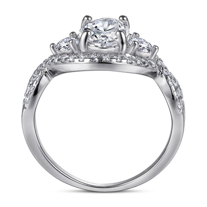 S925 Sterling Silver Channel Set Ring – Elegant Line of Oval-Cut Zirconia Stones